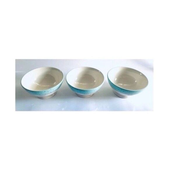 Rae‎ Dunn Blue Polka Dot Cereal Bowls - Picture 3 of 4